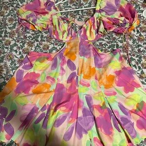 For Love And Lemons Multicolor Floral Dress